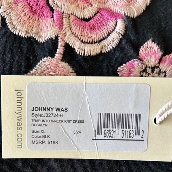 NWT Johnny Was XL Embroidered Knit Dress - Picture 6 of 7